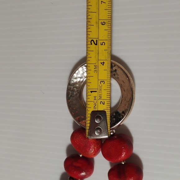 Silpada N1370 sterling silver and red sponge coral hammered bead necklace. - Picture 8 of 8